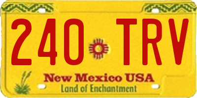 NM license plate 240TRV