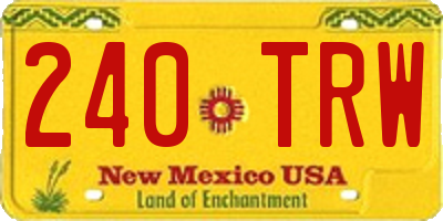NM license plate 240TRW