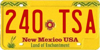 NM license plate 240TSA