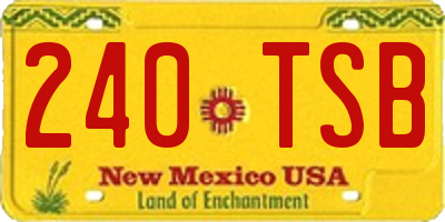 NM license plate 240TSB