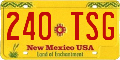 NM license plate 240TSG
