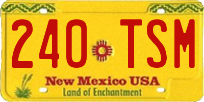 NM license plate 240TSM