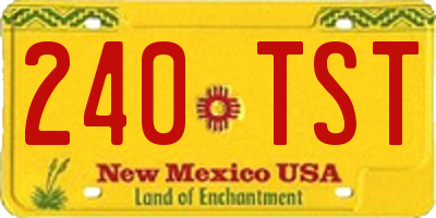 NM license plate 240TST