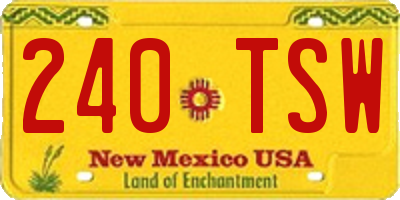 NM license plate 240TSW