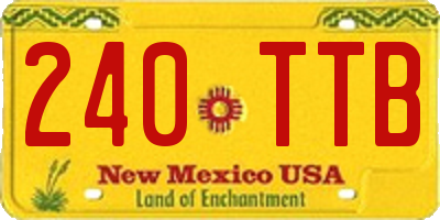 NM license plate 240TTB