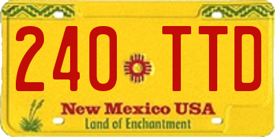 NM license plate 240TTD