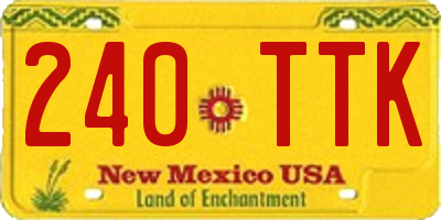 NM license plate 240TTK