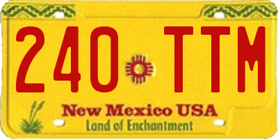 NM license plate 240TTM