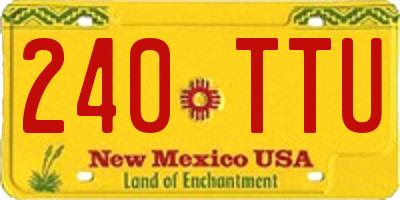 NM license plate 240TTU
