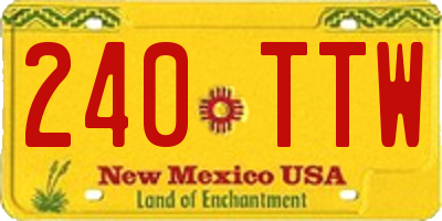 NM license plate 240TTW