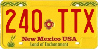 NM license plate 240TTX