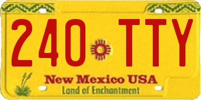 NM license plate 240TTY