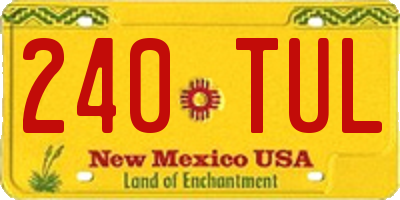 NM license plate 240TUL