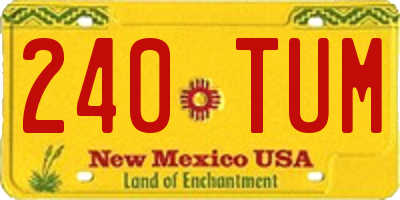 NM license plate 240TUM