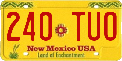NM license plate 240TUO