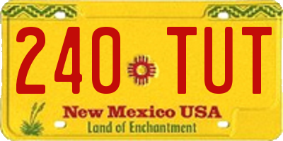 NM license plate 240TUT