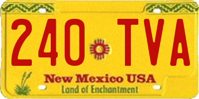 NM license plate 240TVA