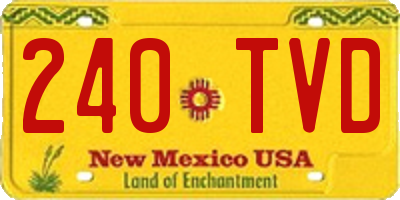 NM license plate 240TVD
