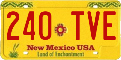 NM license plate 240TVE