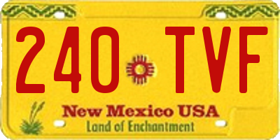 NM license plate 240TVF