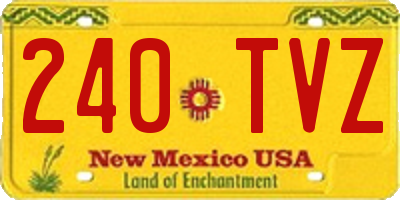 NM license plate 240TVZ