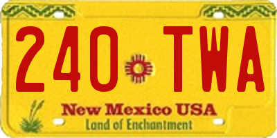 NM license plate 240TWA