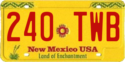 NM license plate 240TWB