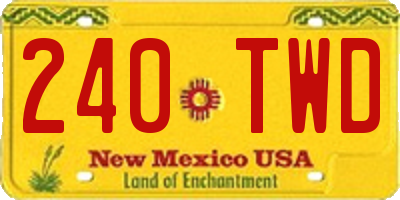 NM license plate 240TWD
