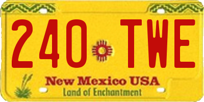 NM license plate 240TWE