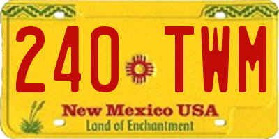 NM license plate 240TWM