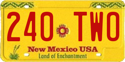 NM license plate 240TWO