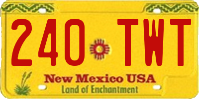 NM license plate 240TWT