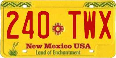 NM license plate 240TWX