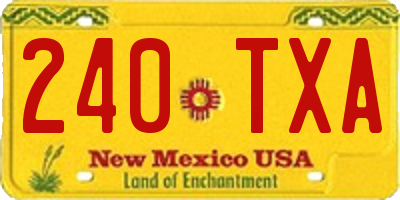NM license plate 240TXA