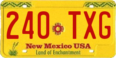 NM license plate 240TXG