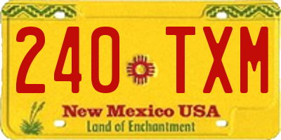 NM license plate 240TXM