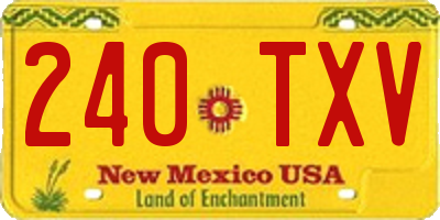 NM license plate 240TXV
