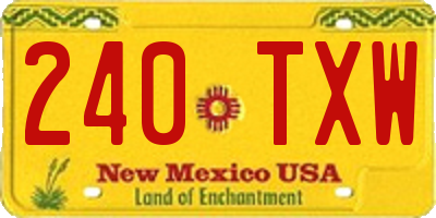 NM license plate 240TXW
