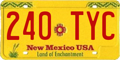 NM license plate 240TYC