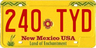NM license plate 240TYD