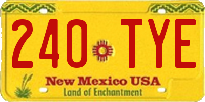 NM license plate 240TYE