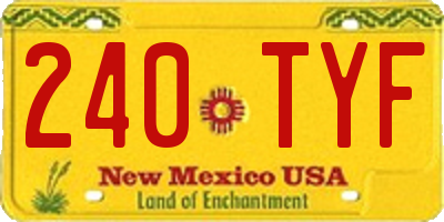 NM license plate 240TYF