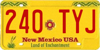 NM license plate 240TYJ