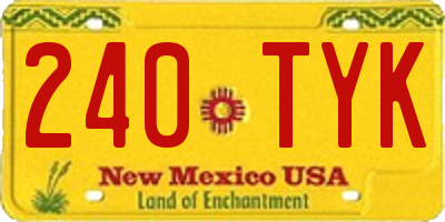 NM license plate 240TYK
