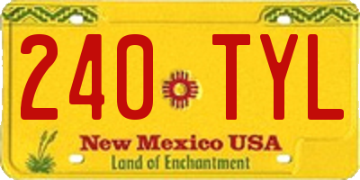 NM license plate 240TYL