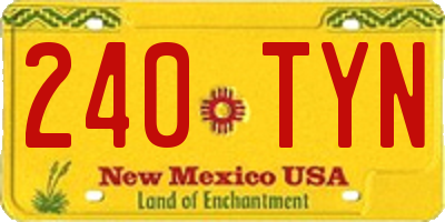 NM license plate 240TYN