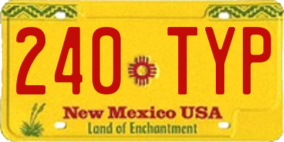NM license plate 240TYP