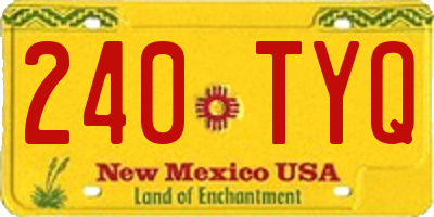NM license plate 240TYQ