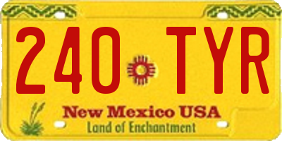 NM license plate 240TYR