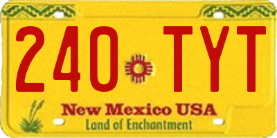 NM license plate 240TYT